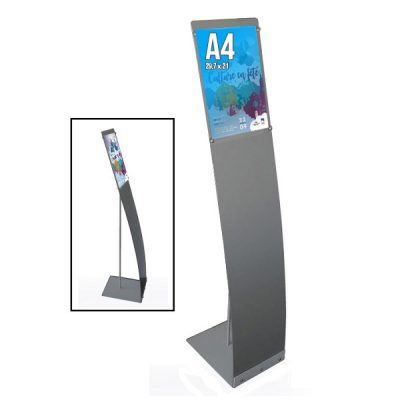 Porte-visuel arc aluminium A4 - H115cm