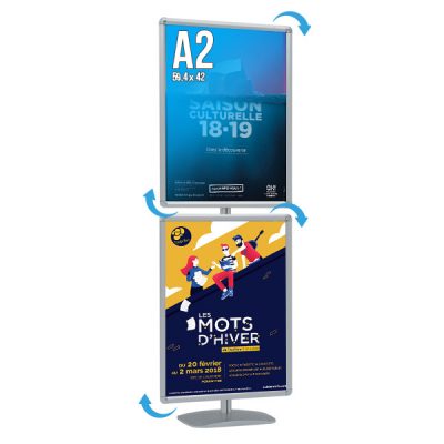 Porte-affiches sur pied 2 x 60x80 cm H180 cm
