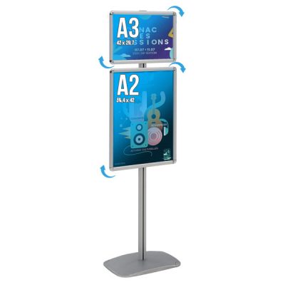 Porte-affiches sur pied A2 + A3 H158 cm