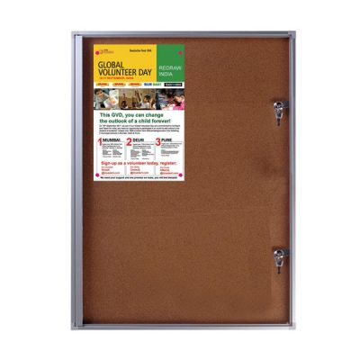 Vitrine murale aluminium fond liège 9xA4