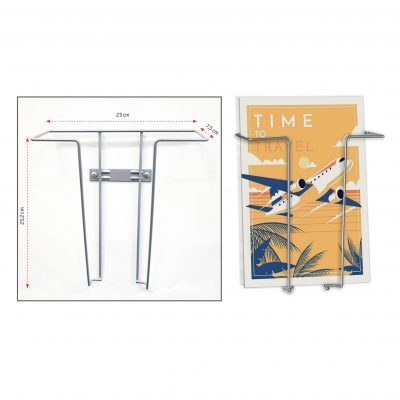 Présentoir mural A4 fil d’acier couleur argent