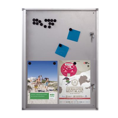 Vitrine murale aluminium fond métal 12xA4