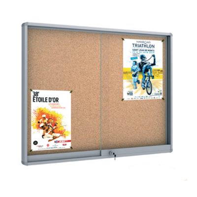 Vitrine murale en aluminium fond liège